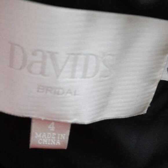 David's Bridal NWT Black One Shoulder Ruched Bodice Cocktail Dress Size 4 - Picture 3 of 6